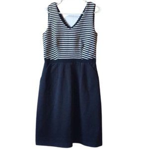10 Long Boden Navy and White Striped Dress